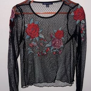 Sheer rose top